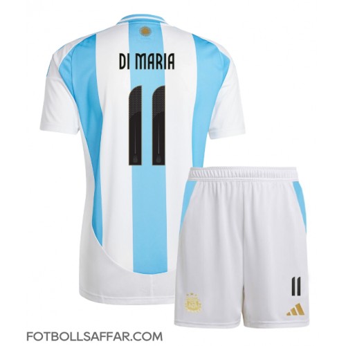 Argentina Angel Di Maria #11 Hemmadräkt Barn Copa America 2024 Kortärmad (+ Korta byxor)